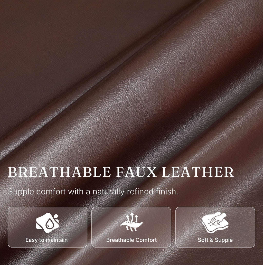 Breathable faux leather used on the Irene House 9188S Pro in brown — easy to maintain, soft and supple