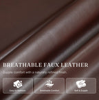 Breathable faux leather used on the Irene House 9188S Pro in brown — easy to maintain, soft and supple