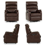 Irene House 9188S Pro in brown breathable faux leather shown from four angles — front, side, upright and reclined