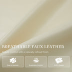 Breathable faux leather used on the Irene House 9188S Pro in cream white — easy to maintain, soft and supple