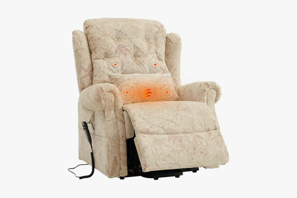 9199 Medium Power Lift Recliner - Dual Motor, Lay Flat, Heat & Massage
