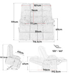 Irene House 9205 EW500 dimensions chart: 500 lb weight capacity, fits users 6 foot to 6 foot 5, reclines from 105 to 165 degrees