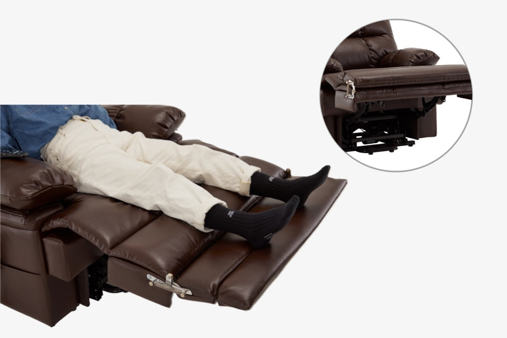 Reclines to a deep, supported 165° — from head to heel.