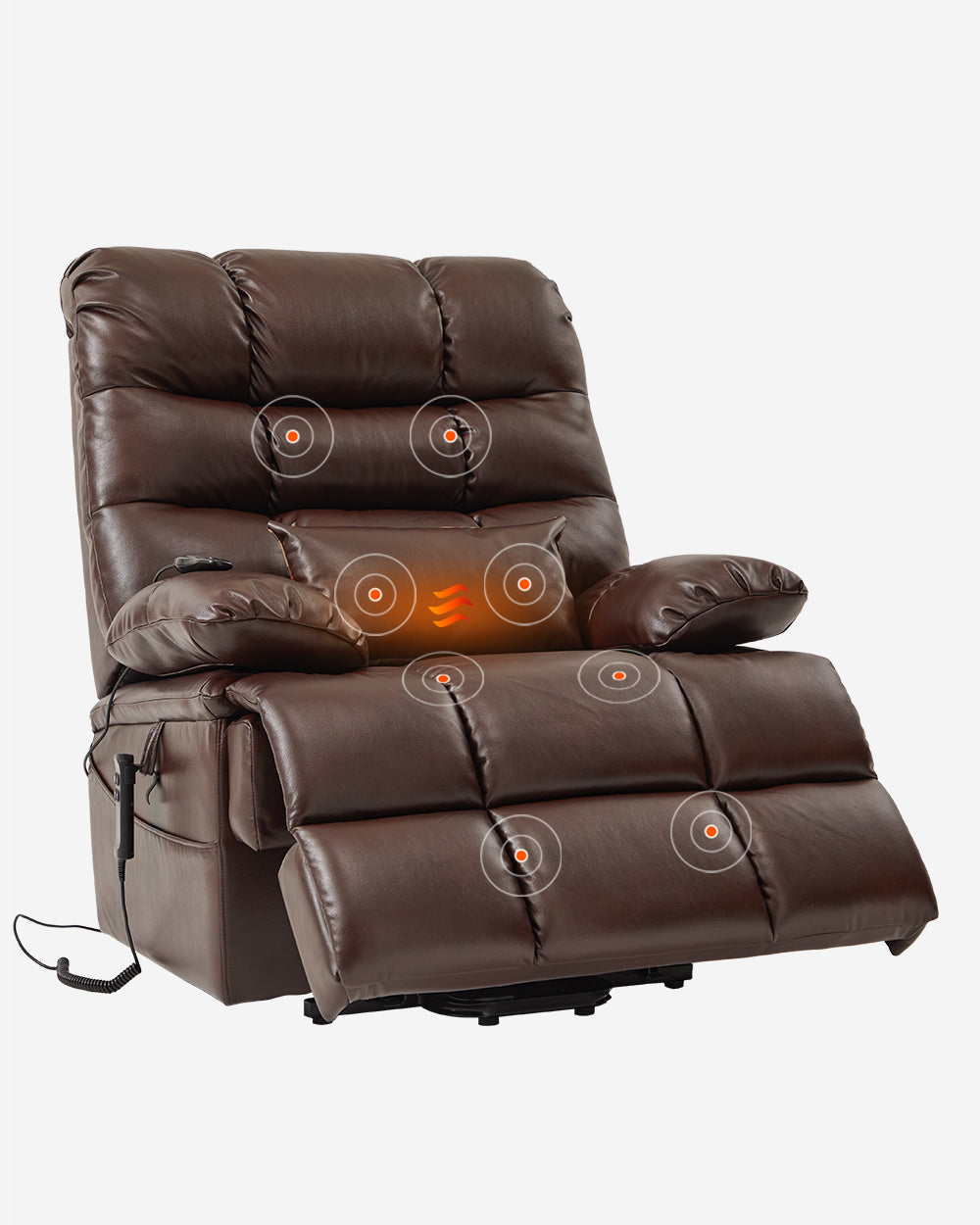 Unwind like never before. The built-in lumbar heating soothes aching muscles, while the 8-point massage system targets your back, thighs, and calves. Choose from multiple intensity modes to melt away stress, improve circulation, or simply indulge in daily luxury.