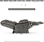 Irene House 9205 EWT500 gray breathable leather reclined to 165 degrees for full-body relaxation, built for big and tall users up to 500 lbs