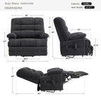 Irene House 9205 EWT500 dimensions chart: 500 lb weight capacity, big and tall sizing, reclines from 105 to 165 degrees