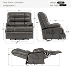 Irene House 9205 EWT500 dimensions chart: 500 lb weight capacity, big and tall sizing, reclines from 105 to 165 degrees