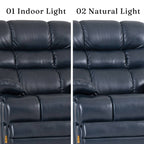 Irene House 9205L Pro top grain dark blue leather compared under indoor light and natural light