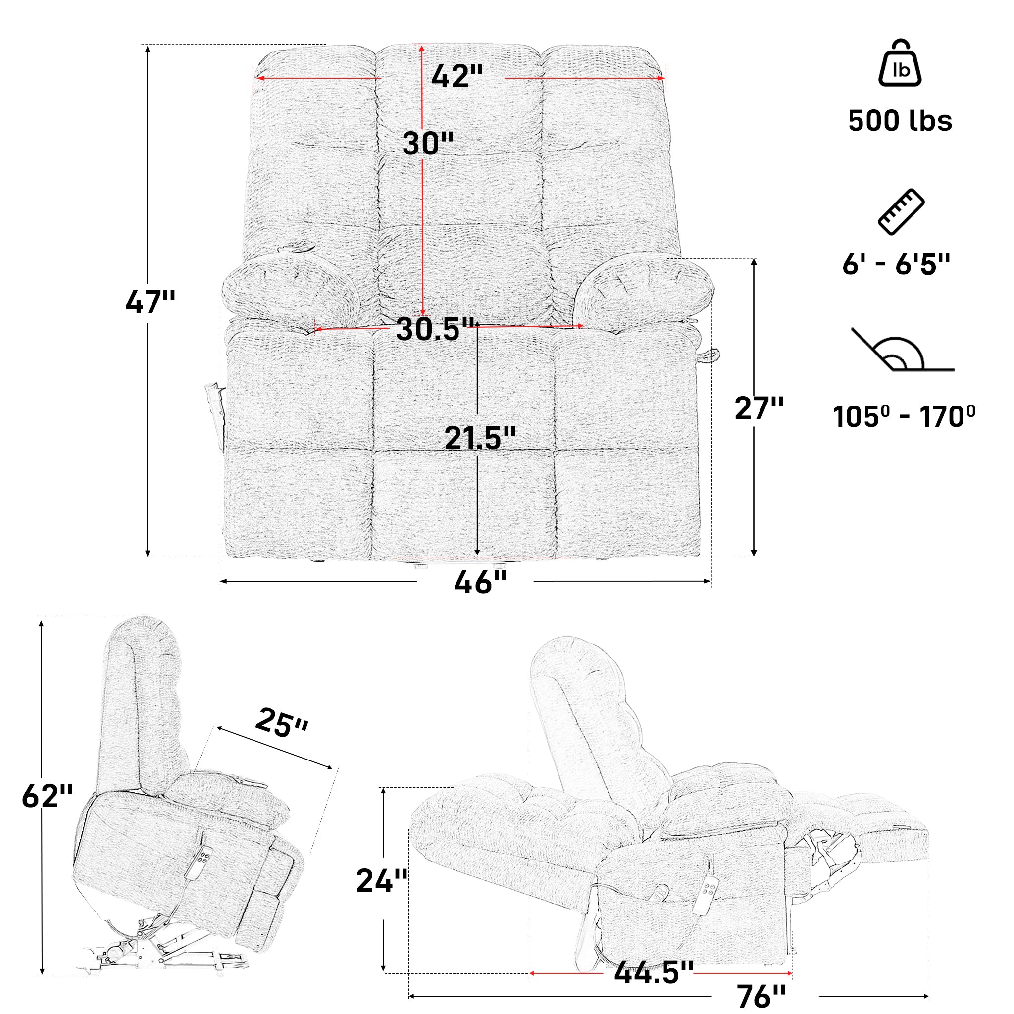 9205 EW500 Dimensions