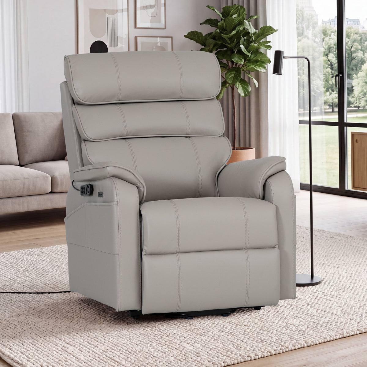 9188 Pro Medium Power Lift Recliner – Triple Motor, Adjustable Headrest, Lay Flat, Heat & Massage
