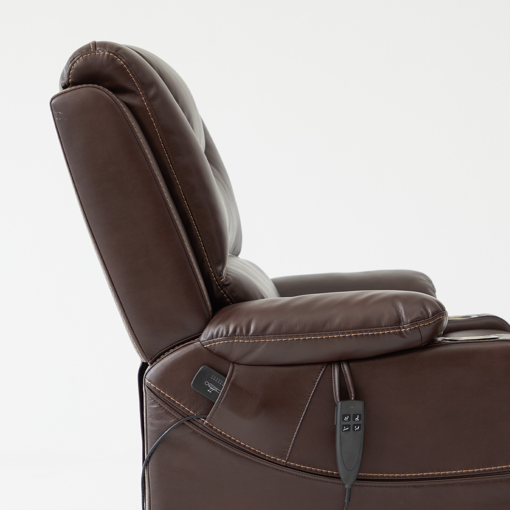 Lay Flat Power Recliner Lift Chair With Heat Massage And Cup Holder