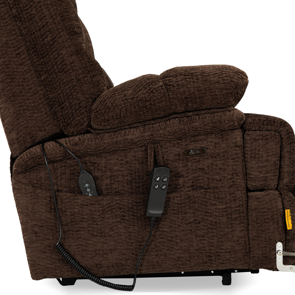 9205L Big & Tall Power Lift Recliner – Extended Footrest, Dual Motor, Heat & Massage, 400 lbs
