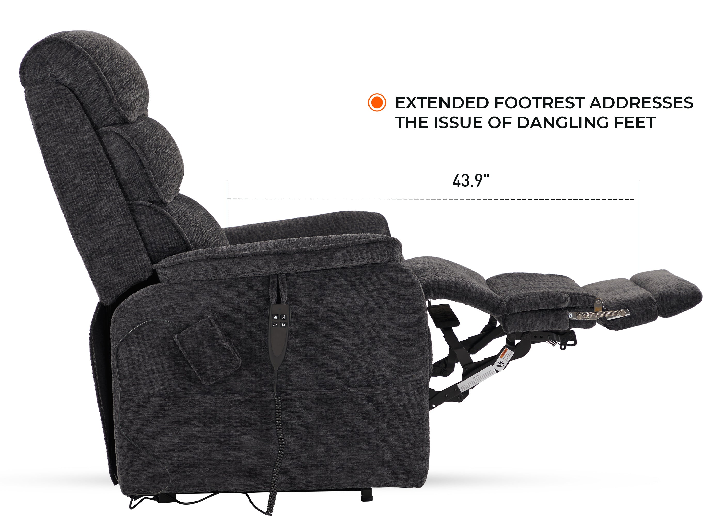 Recliner Chair Big And Tall With Extended Footrest, Wide Seat, Lay Flat