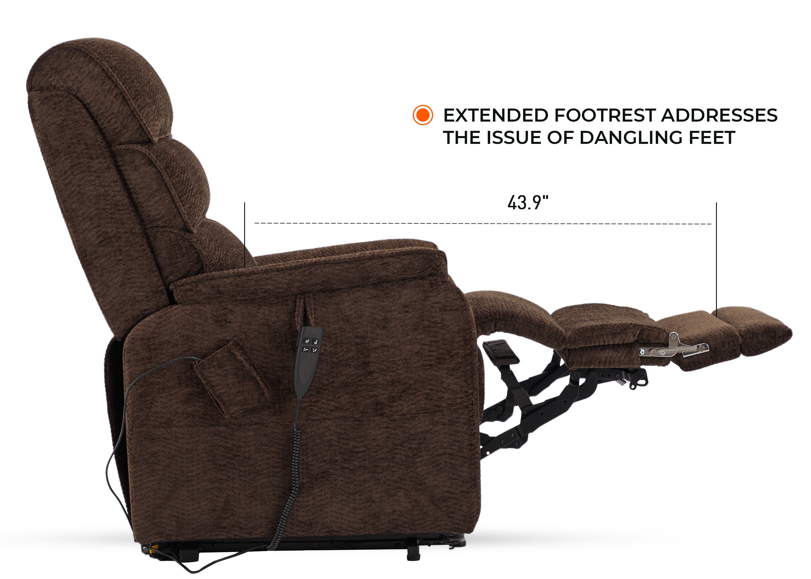 Power Recliner For Big And Tall-Extended Footrest, 400lb, Heat & Massage