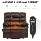 9205 EW500 Extra-Wide Big Man Power Lift Recliner - Triple Motor, 500 LBS, Heat & Massage