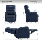 9188S Pro Small Power Lift Recliner – 300 lb, Triple Motor, All-in-One Remote, Lay Flat, Heat & Massage