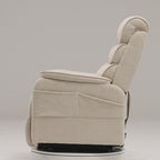 Irene House 9188 Pro Medium triple-motor power lift recliner 360-degree spin, cream white chenille
