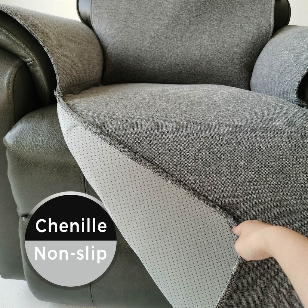 Non-slip Recliner Cover For Leather Recliner (Brown/Gray/Red/White/Light Blue)