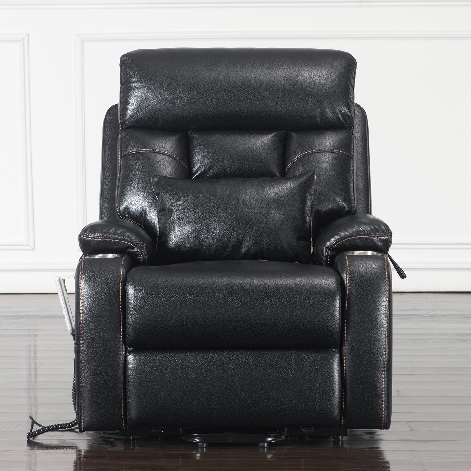 9181 Black Recliner With Power Lumbar Support(Lay Flat)
