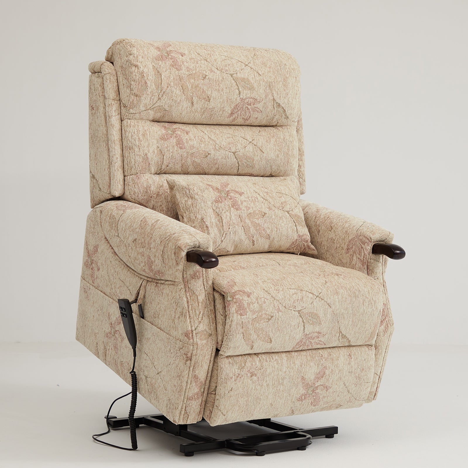 9193 Oversized Lay Flat Sleeping Chairs For The Elderly(Beige Floral)