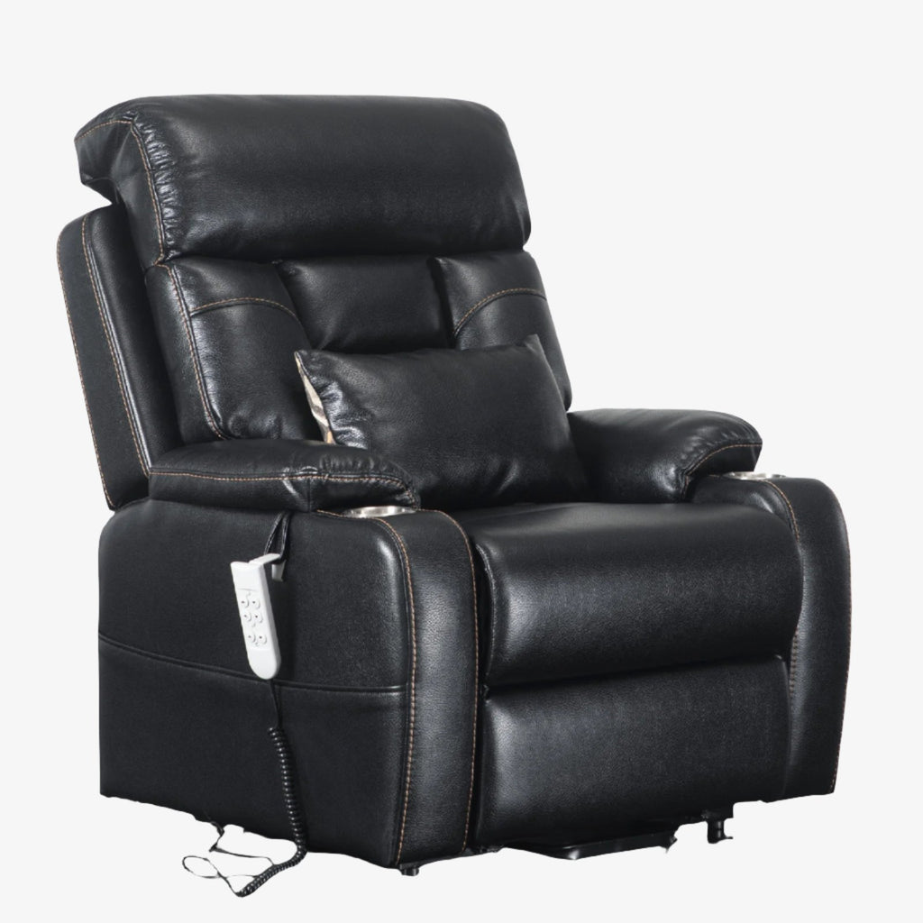 9181 Black Recliner With Power Lumbar Support(Lay Flat)