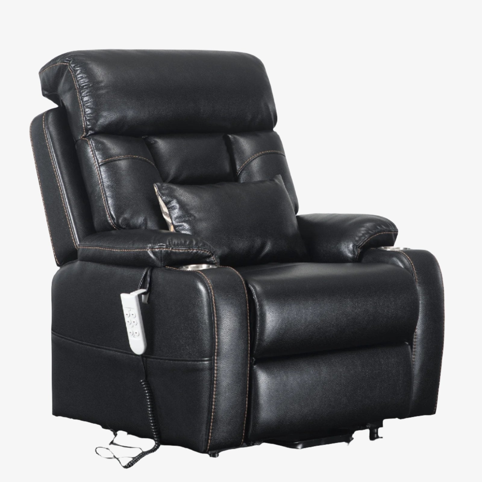 9181 Black Recliner With Power Lumbar Support(Lay Flat)