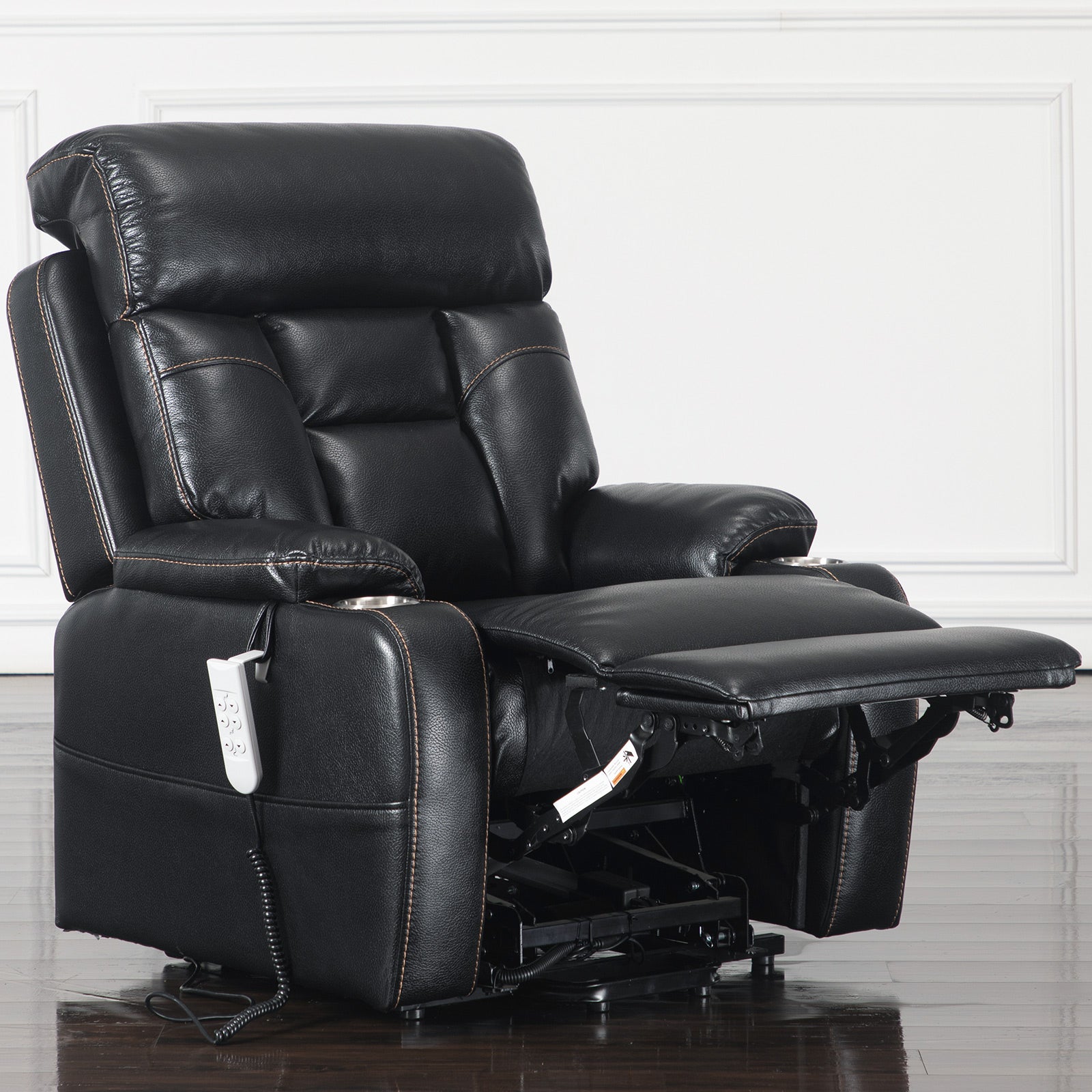 9181 Black Recliner With Power Lumbar Support(Lay Flat)