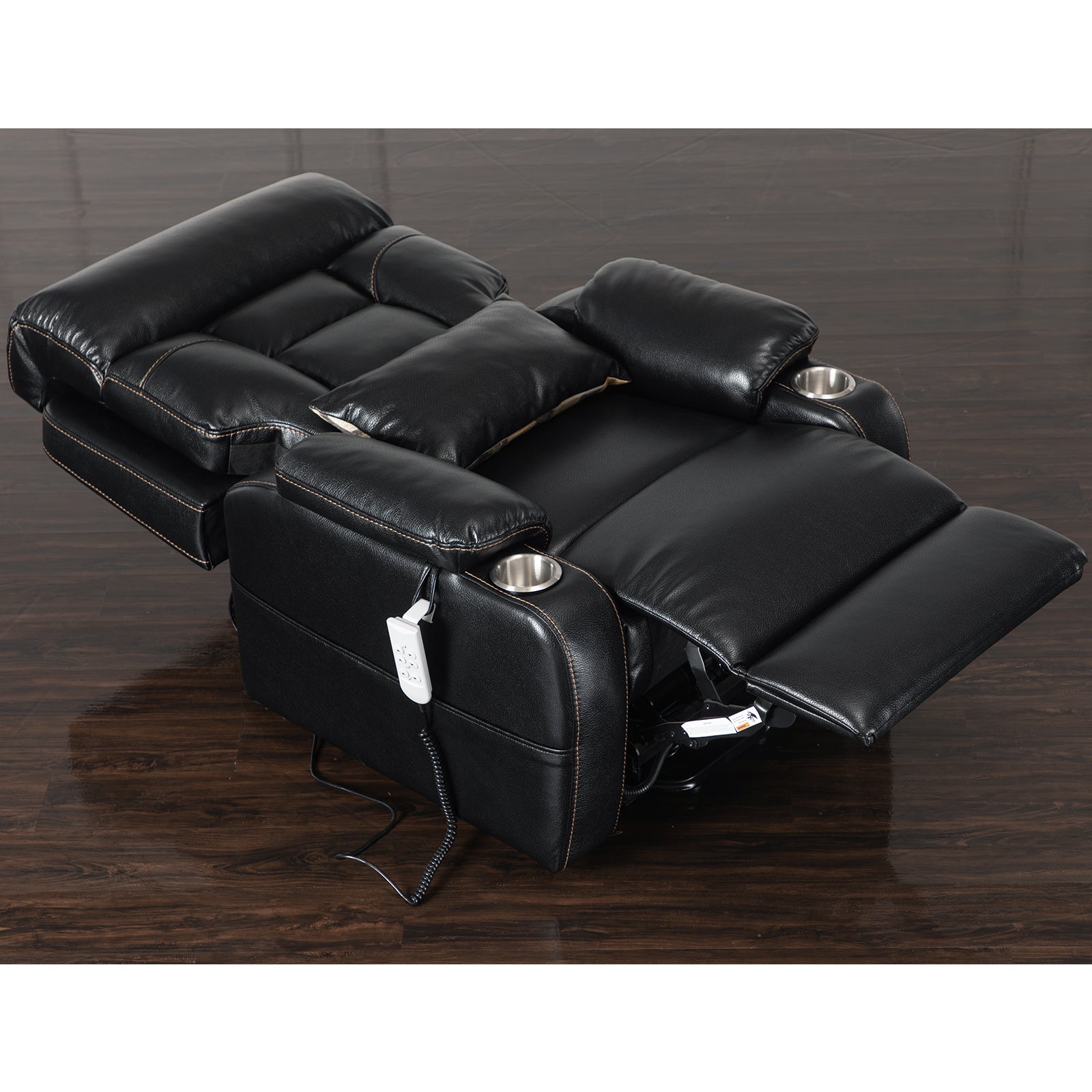 9181 Black Recliner With Power Lumbar Support(Lay Flat)